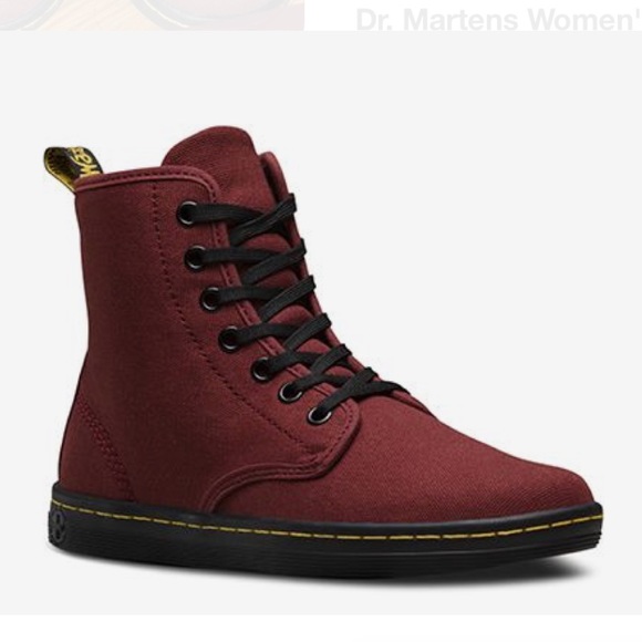Dr. Martens Shoes - Dr Martens Cherry Red Rouge Shoreditch Canvas Boot